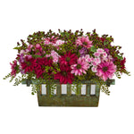 Nearly Natural 1581 Daisy Artificial Arrangement in Decorative Planter