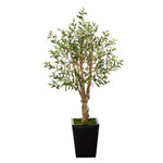 Nearly Natural T2449 4.5’ Olive Artificial Tree in Black Metal Planter