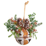 Nearly Natural D1052 16” Holiday Christmas Jumbo Metal Bell Ornament with Artificial Holly, Berries and Pine