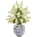 Nearly Natural 23`` Dancing Daisy Artificial Arrangement in Decorative Vase