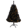 Nearly Natural T3263 4` Black Artificial Christmas Tree with 170 Clear LED Lights