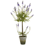 Nearly Natural 9603 34" Artificial Green & Purple Lavander Topiary Tree in Planter