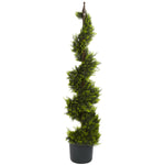 Nearly Natural 5324 4' Artificial Green Cypress Spirial Silk Tree