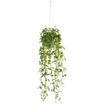 Nearly Natural 6946 34" Artificial Green Variegated Wandering Jew Plant in Hanging Basket 