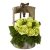 Nearly Natural Rose Artificial Arrangement in Faucet Planter