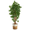Nearly Natural T2977 6` Black Olive Artificial Tree in Natural Jute and Cotton Planters