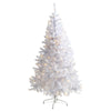 Nearly Natural 6` White Artificial Christmas Tree with 680 Bendable Branches and 250 Clear LED Lights