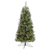 Nearly Natural 5` Cashmere Slim Artificial Christmas Tree with 250 Warm White Lights and 408 Bendable Branches