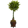 Nearly Natural 5729 5' Artificial Green Real Touch Money Tree in Decorative Planter