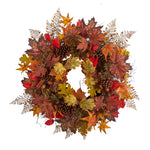 Nearly Natural W1185 30``Acorn Pinecones & Cinnamon Sticks Artificial Fall Wreath