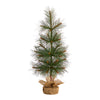 Nearly Natural T3271 2’ Artificial Christmas Tree Set in a Burlap Base