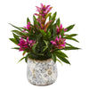 Nearly Natural 18`` Bromeliad Artificial Plant in Floral Vase