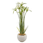 Nearly Natural 9816 45" Artificial Green Papyrus Plant in Sand Colored Planter