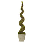 Nearly Natural T1338 53`` Mohlenbechia Spiral Artificial Tree in Country White Planters