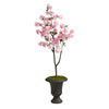 Nearly Natural T2530 5` Cherry Blossom Tree in Charcoal Urn