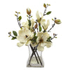 Nearly Natural Magnolia Arrangement w/Vase