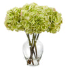 Nearly Natural A1488 18” Hydrangea Artificial Arrangement in Glass Vases