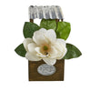 Nearly Natural A1084 14" Artificial White Magnolia Arrangement in Tin Roof Planter