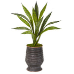 Nearly Natural 8664 24" Artificial Pink Sansevieria Plant in Decorative Planter