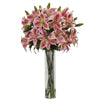 Nearly Natural Rubrum Lily Artificial Arrangement in Cylinder Vase