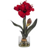 Nearly Natural 4827 Amaryllis with Round Vase