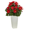 Nearly Natural 6379 30" Artificial Green & Red Hibiscus Plant