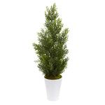 Nearly Natural 27`` Mini Cedar Artificial Pine Tree in Decorative Planter (Indoor/Outdoor)