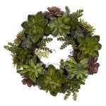 Nearly Natural 20`` Succulent Wreath