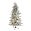 Nearly Natural 6.5` Flocked Grand Northern Rocky Fir Artificial Christmas Tree with 1150 Warm Micro (Multifunction with Remote Control) LED Lights, Instant Connect Technology and 820 Bendable Branches