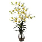 Nearly Natural Dendrobium Orchid With Vase Arrangement