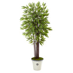 Nearly Natural T1059 5.5' Artificial Green Bamboo Tree in Decorative Planter