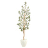 Nearly Natural T2446 6’ Olive Artificial Tree in White Planter