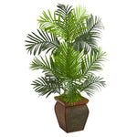 Nearly Natural 5689 3' Artificial Green Paradise Palm Tree in Decorative Planter