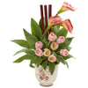 Nearly Natural Tulips and Calla Lilly Artificial Arrangement in Floral Vase