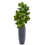 Nearly Natural 8710 44" Artificial Green Magnolia Leaf Plant in Gray Planter