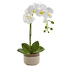 Nearly Natural 4569 Artificial White Phalaenopsis Orchid in Ceramic Pot