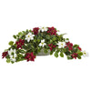 Nearly Natural 33``Poinsettia and Variegated Holly Artificial Plant in Planter (Real Touch)