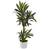 Nearly Natural P1244 59" Artificial Green Yucca Plant in White Tin Planter