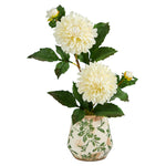 Nearly Natural 18`` Dahlia Artificial Arrangement in Floral Vase