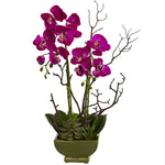Nearly Natural 4990 Artificial Pink Orchid & Succulent Arrangement