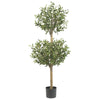 Nearly Natural 4.5` Olive Double Topiary Silk Tree