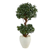 Nearly Natural T2221 45” Sweet Bay Double Ball Artificial Tree in White Planter