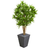 Nearly Natural 5697 5' Artificial Green Dracaena Tree in Slate Finished Planter