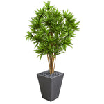 Nearly Natural 5697 5' Artificial Green Dracaena Tree in Slate Finished Planter