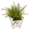 Nearly Natural 8861 12" Artificial Green Rosemary Plant in Chair Planter