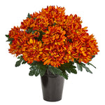 Nearly Natural 1771 Spider Mum Artificial Arrangement in Black Vase