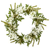 Nearly Natural 4318 24" Artificial White Mixed Floral Wreath