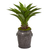 Nearly Natural 9809 37" Artificial Green Agave Plant in Metal Planter