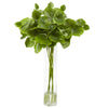 Nearly Natural 6908 30" Artificial Green Lotus Branch Arrangement in Glass Vase