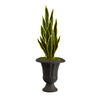 Nearly Natural P1592 40” Sansevieria Artificial Plant in Charcoal Urn